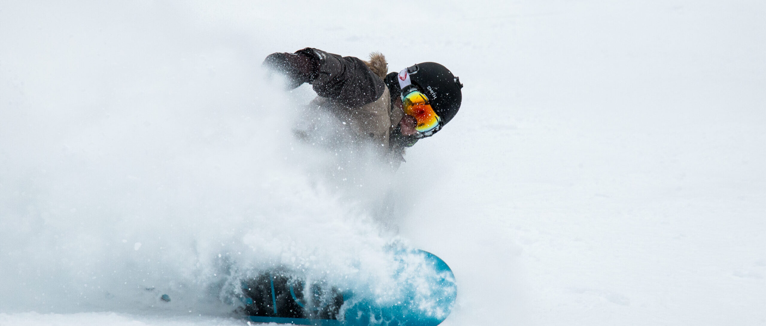 snowboarding on hill