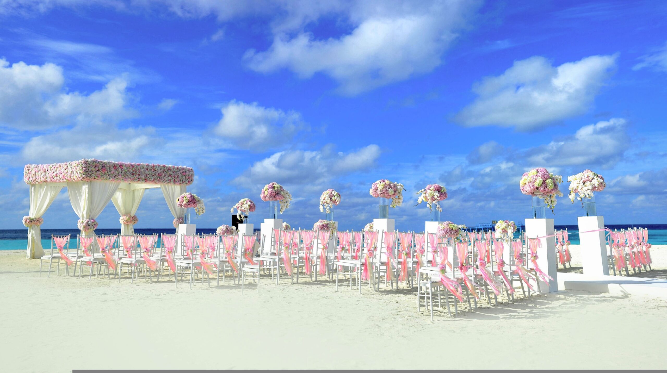 wedding setup in the water