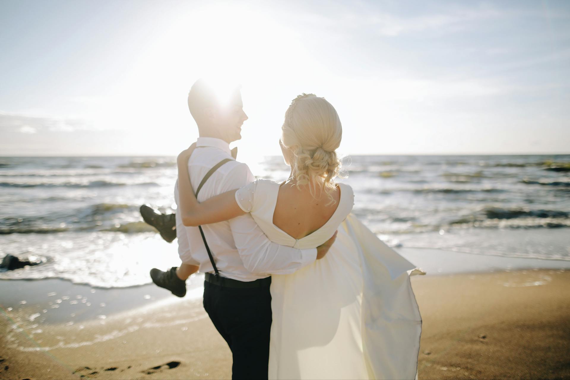 couple on beach sunset