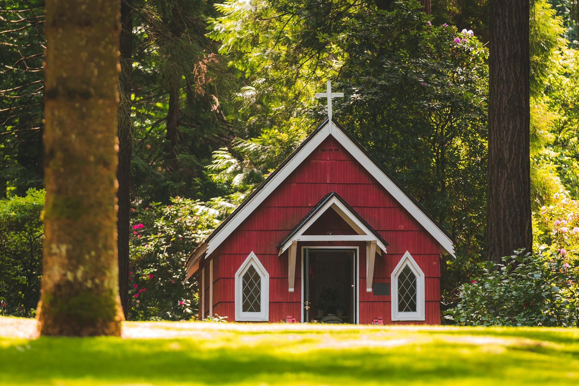 small church green grass
