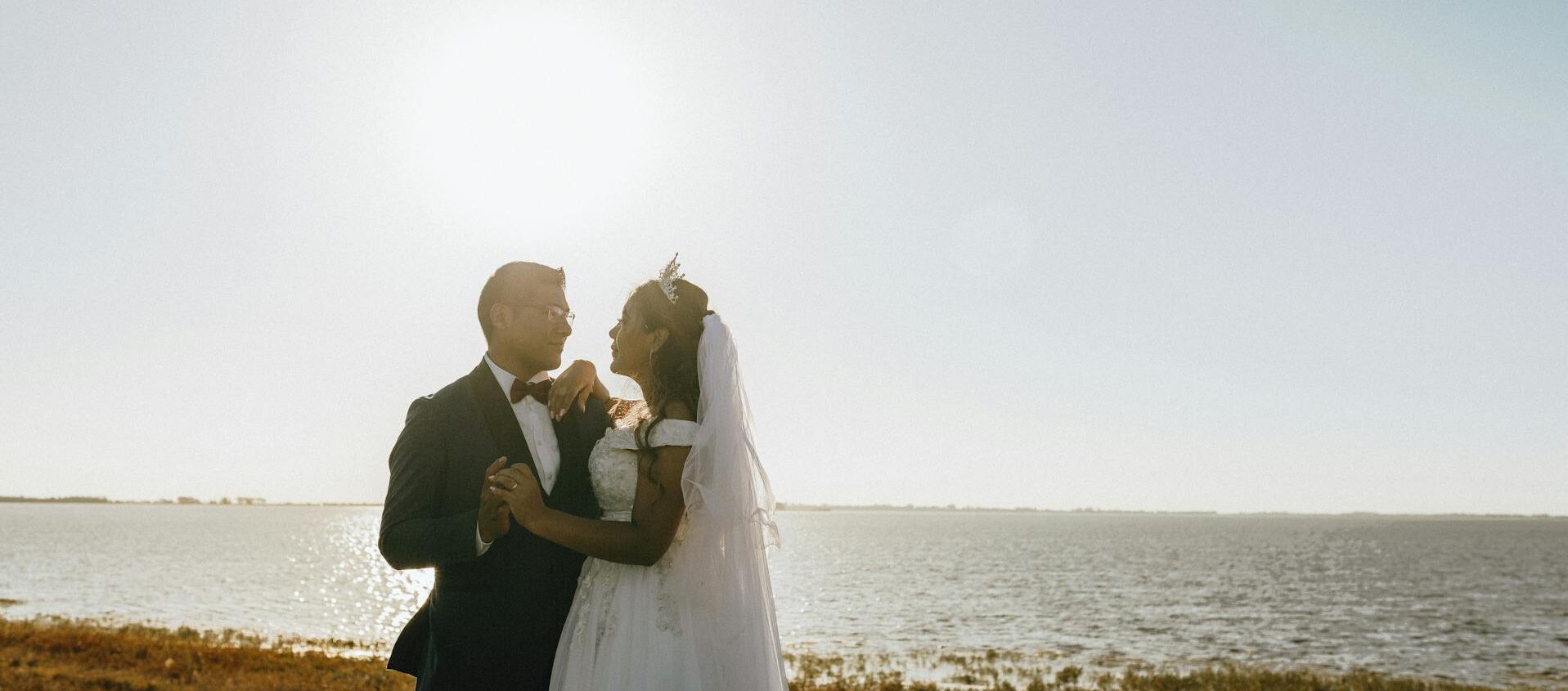 married couple by the water