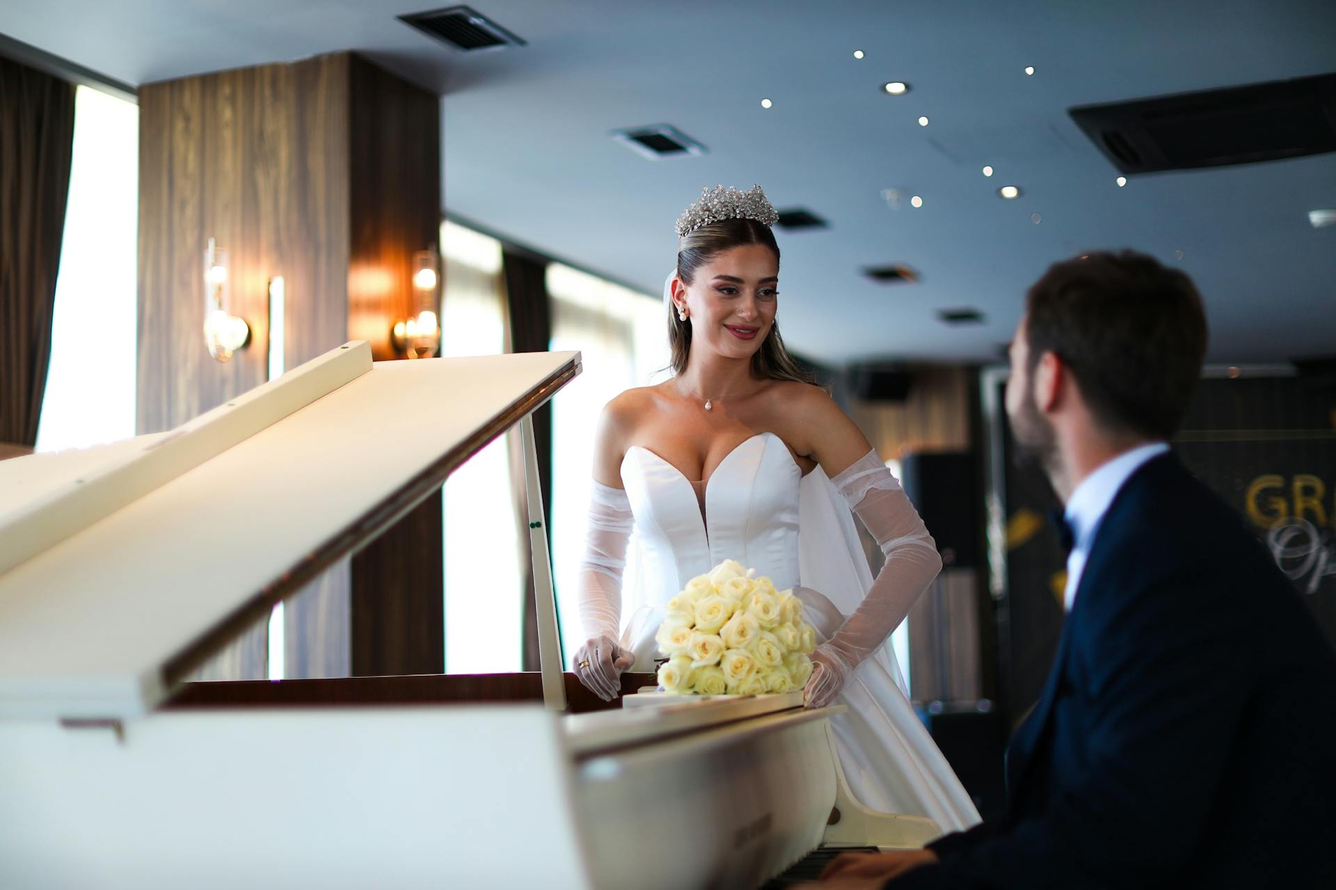 married woman at piano