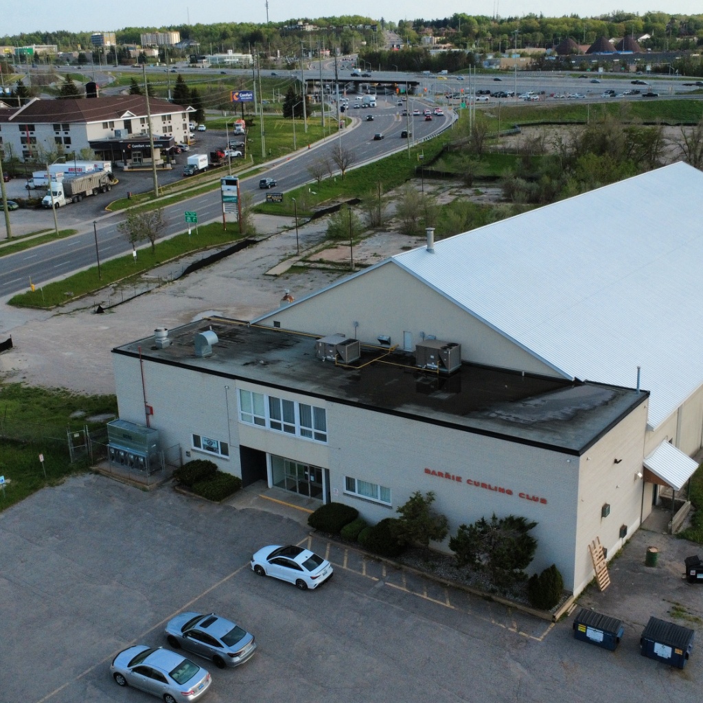 barrie curling club aerial shot
