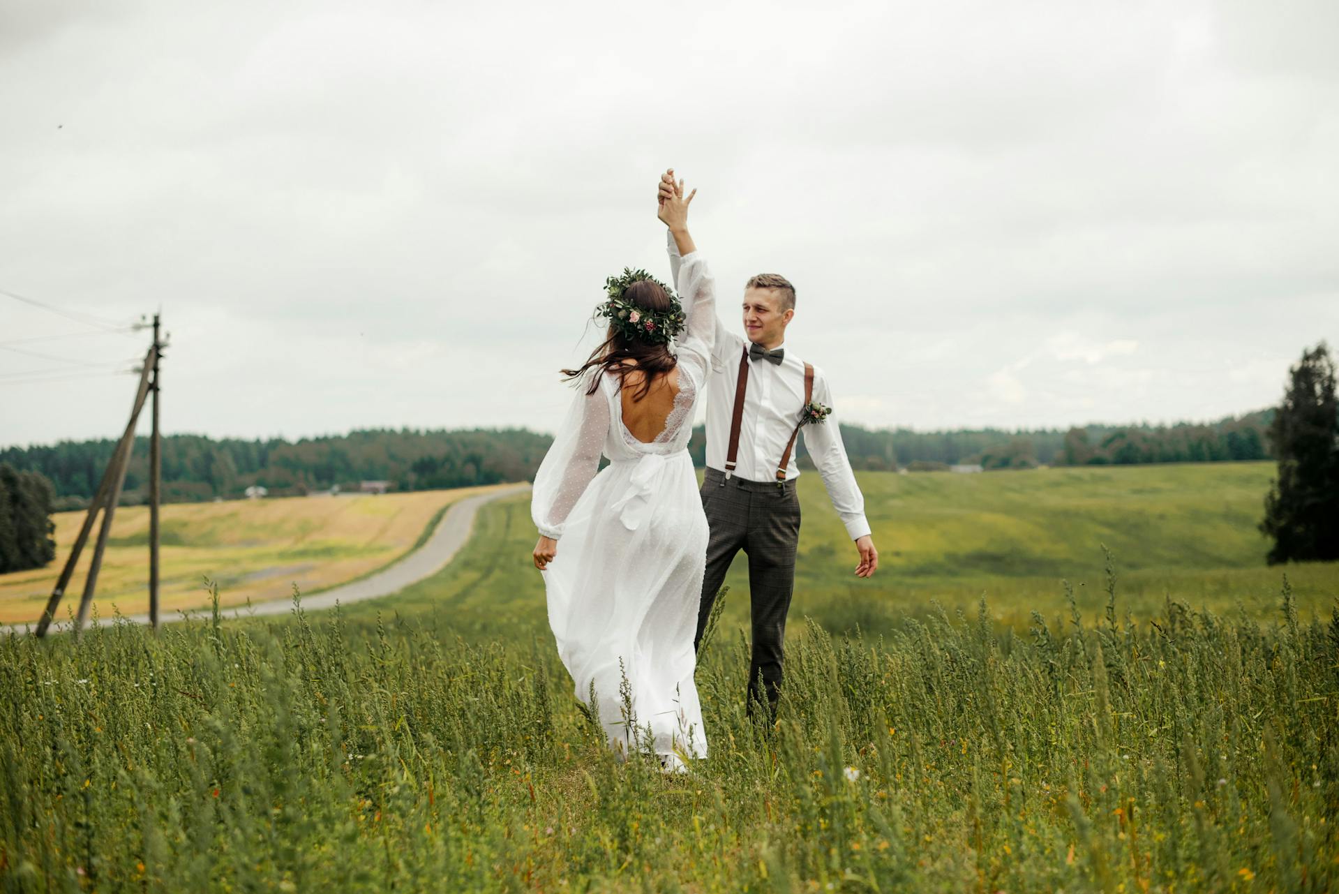 couple dancing in the field